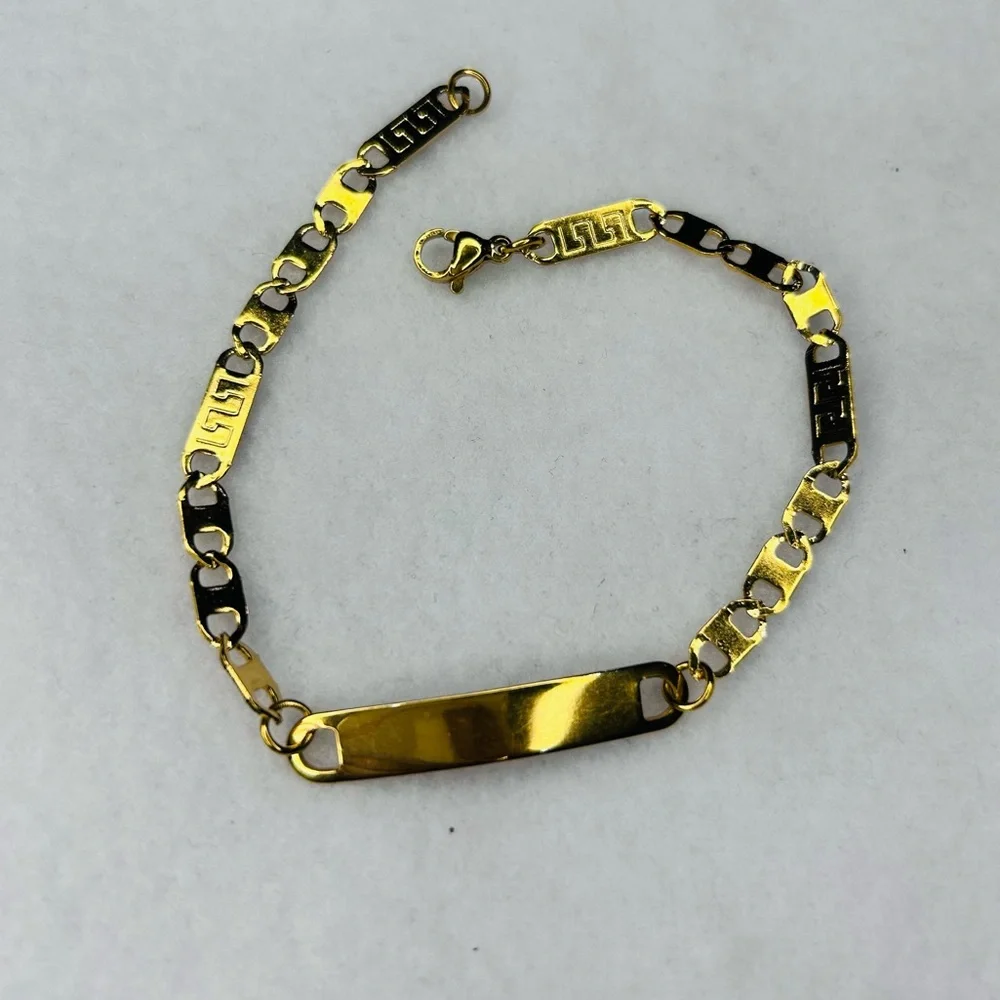 Gold and Black Chain Bracelet